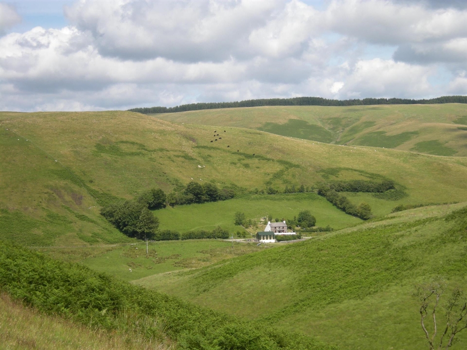 View from across valley