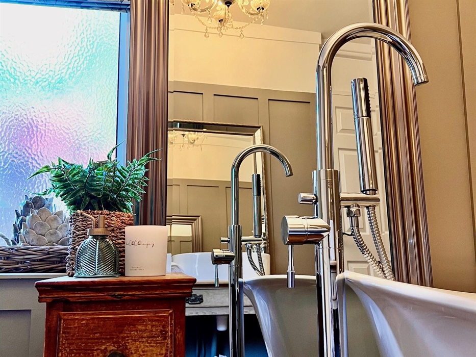 Make sure to leave yourself time for a soak in our huge bathtub!