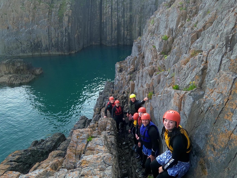 A group climb Chough Gully