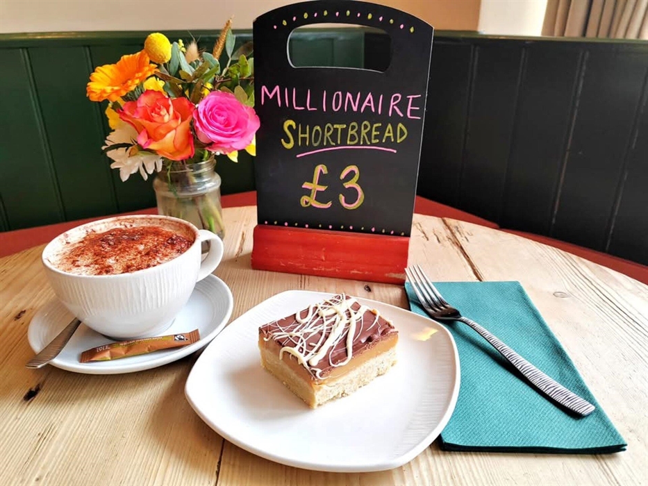 Made in house with a cappuccino