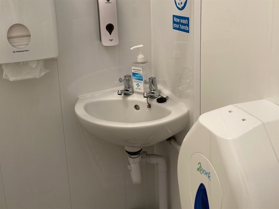 inside toilets on static site