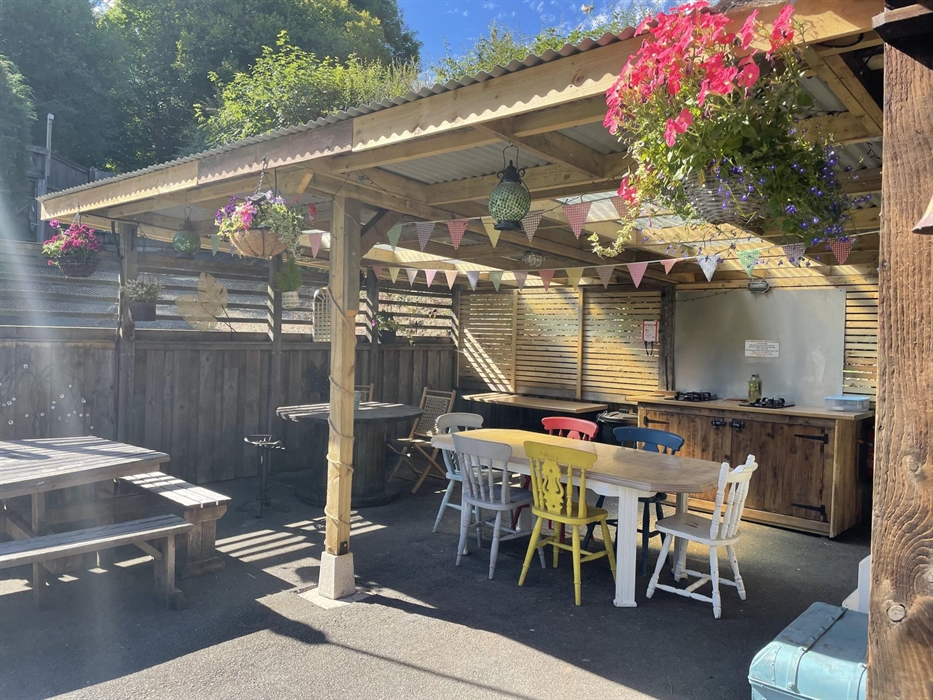 Camp Cynrig Glamping - Outdoor communal area for group holidays