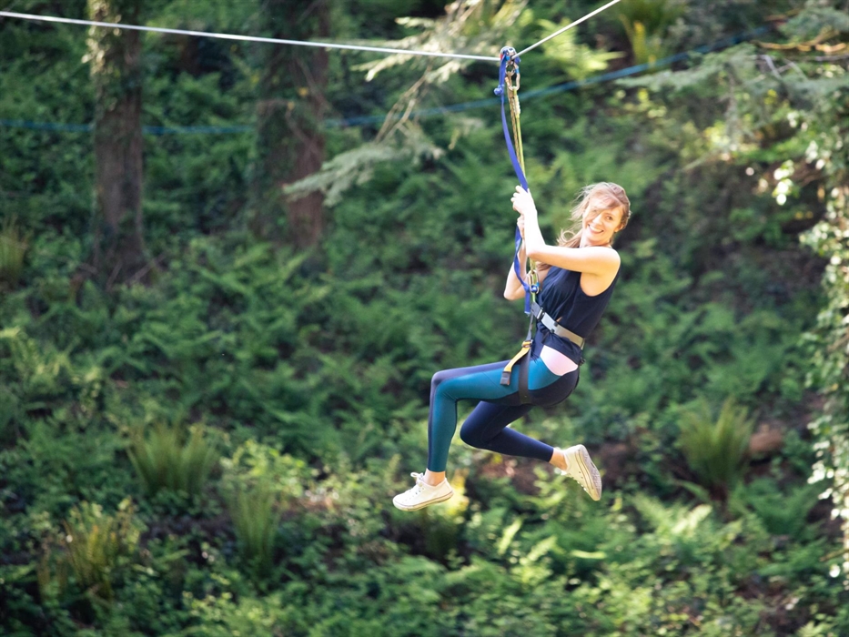 An image of adults on one of Bluestone's Steep Ravine activities.