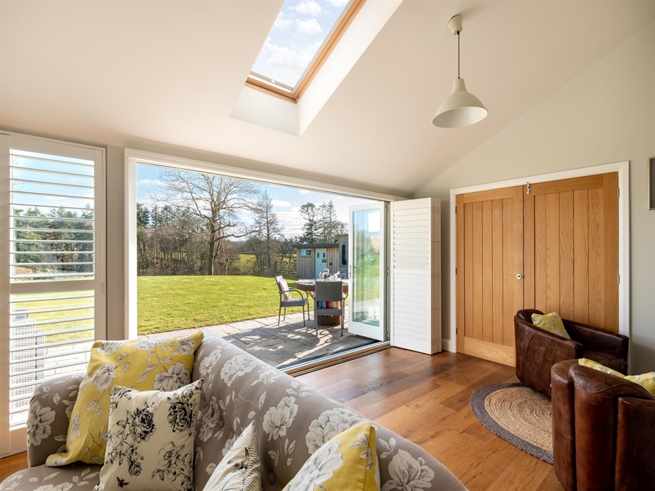 Wood burner, a TV with DVD player, Bluetooth speaker, Books, games, DVDs