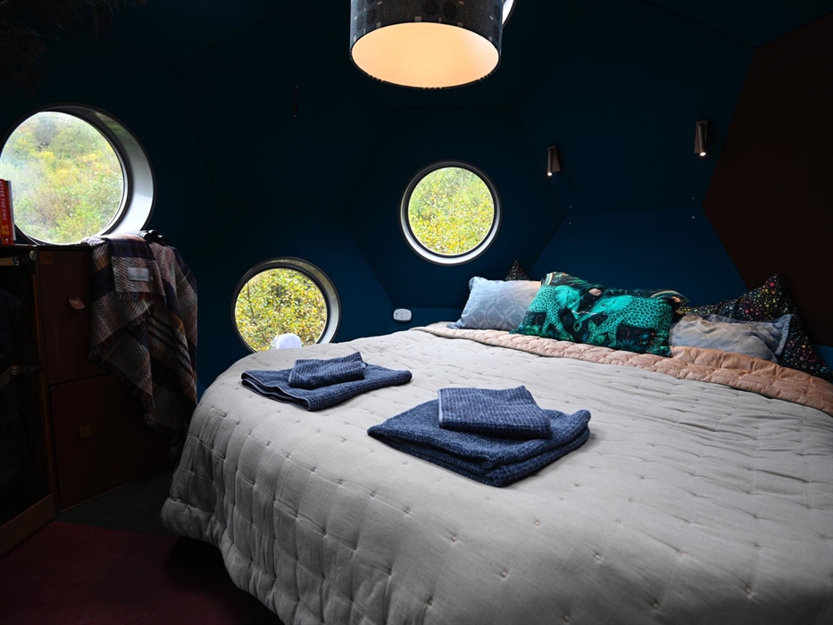 The modular furniture becomes your bed at night!