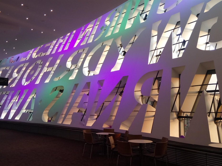 Awen Bar Foyer with Inscription