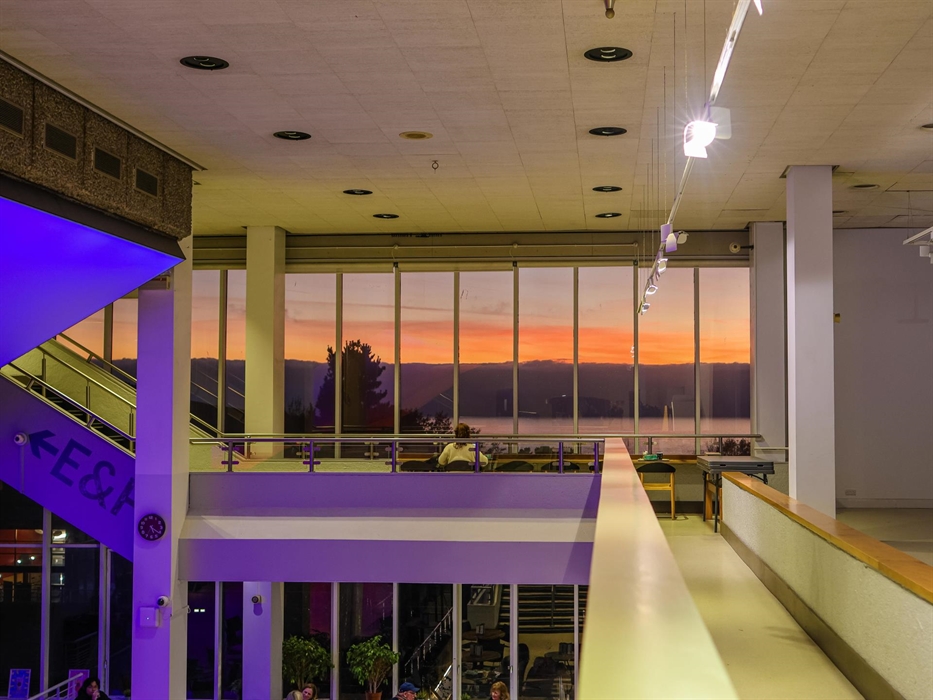 The lovely sunset from upstairs