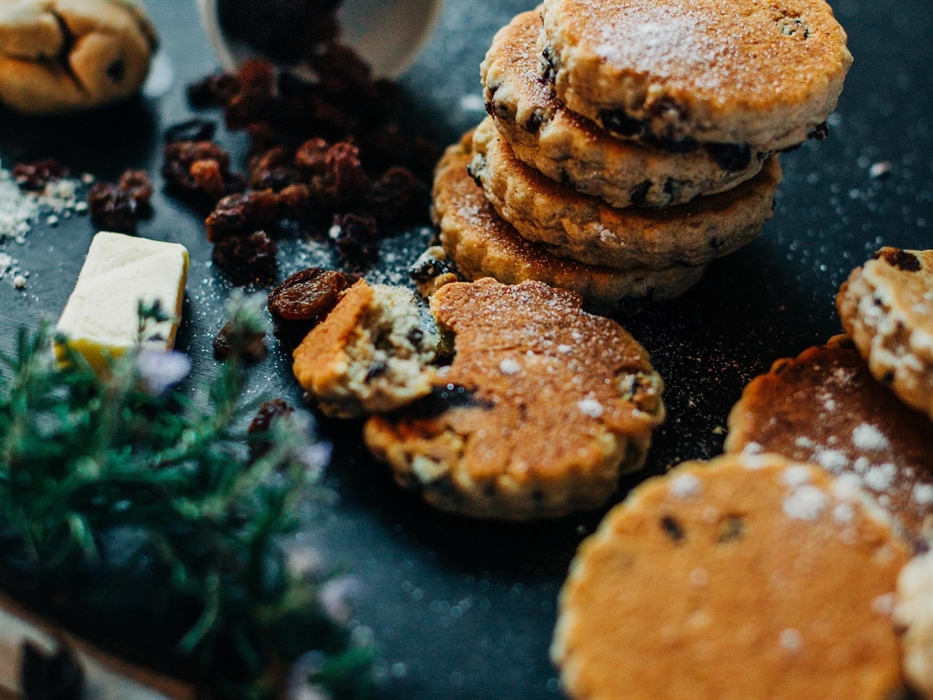 MamGu Welshcakes traditional welshcakes at MamGu Welshcakes St Davids Cafe, St Davids Cathedral, Pembrokeshire