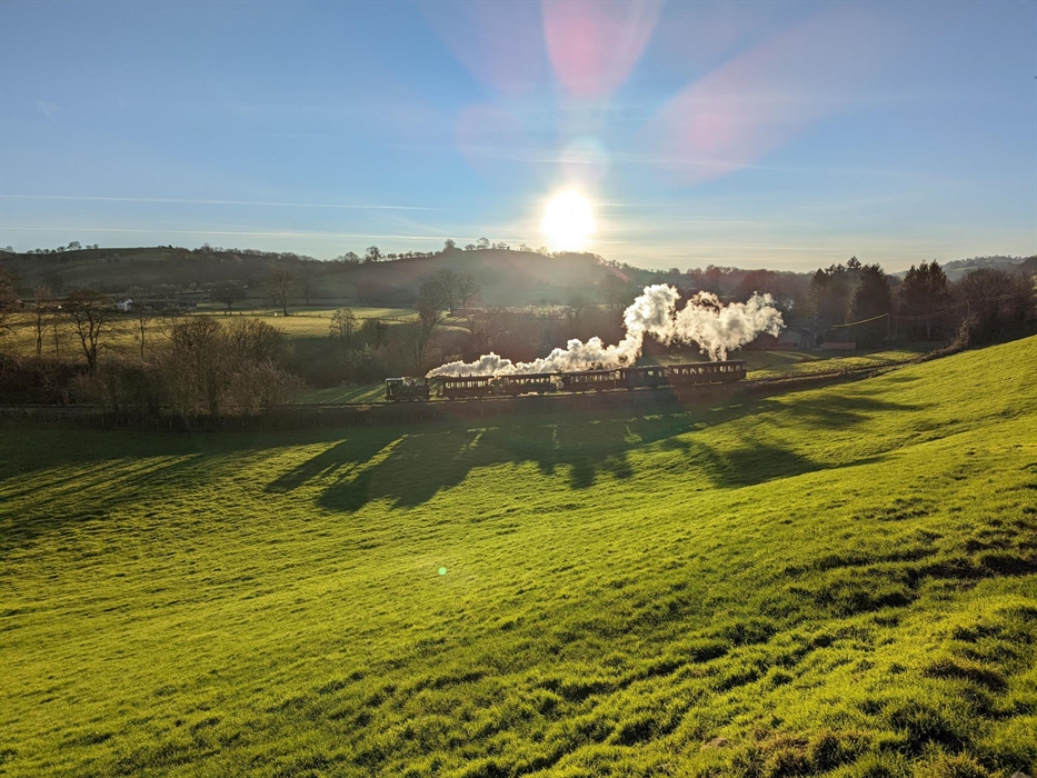 Steam train in Mid Wales near Welshpool by H Bilmore