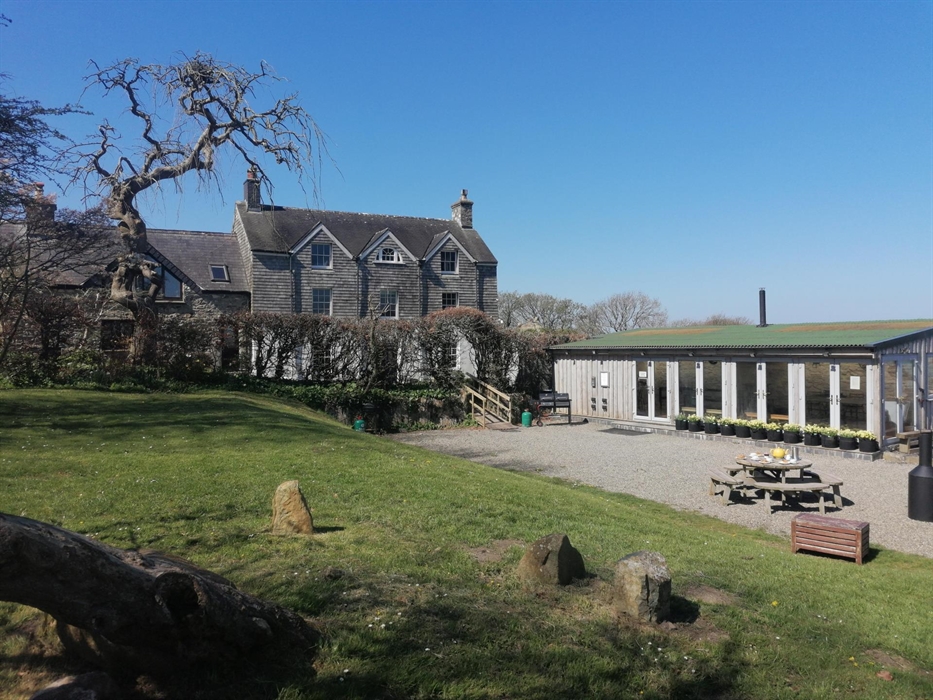 The view from the stone circle looking towards The Old Rectory and Studio Games Room