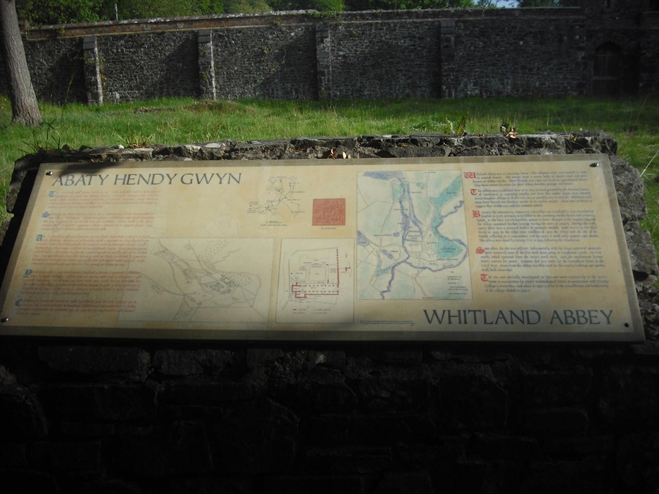 Whitland Abbey bilingual plaque image
