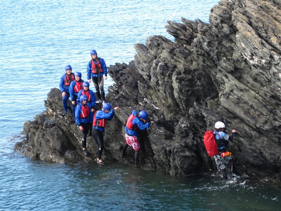 Coasteering group out in Rhoscolyn