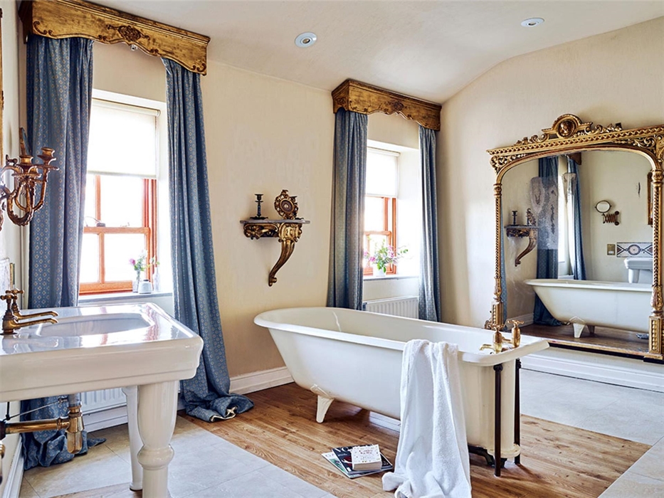 Situated in the olden part of the house, this bathroom is brimming with charm and character- perfect for the lead host to relax and enjoy some peace