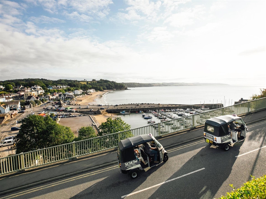 A wonderful view of Saundersfoot Bay in a tuk tuk
