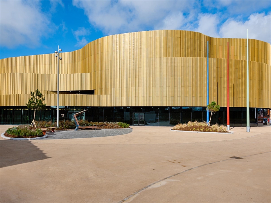 An exterior image of Swansea Arena