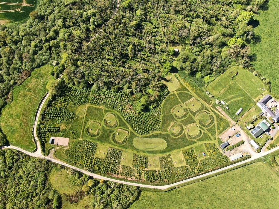 Aerial view of campsite