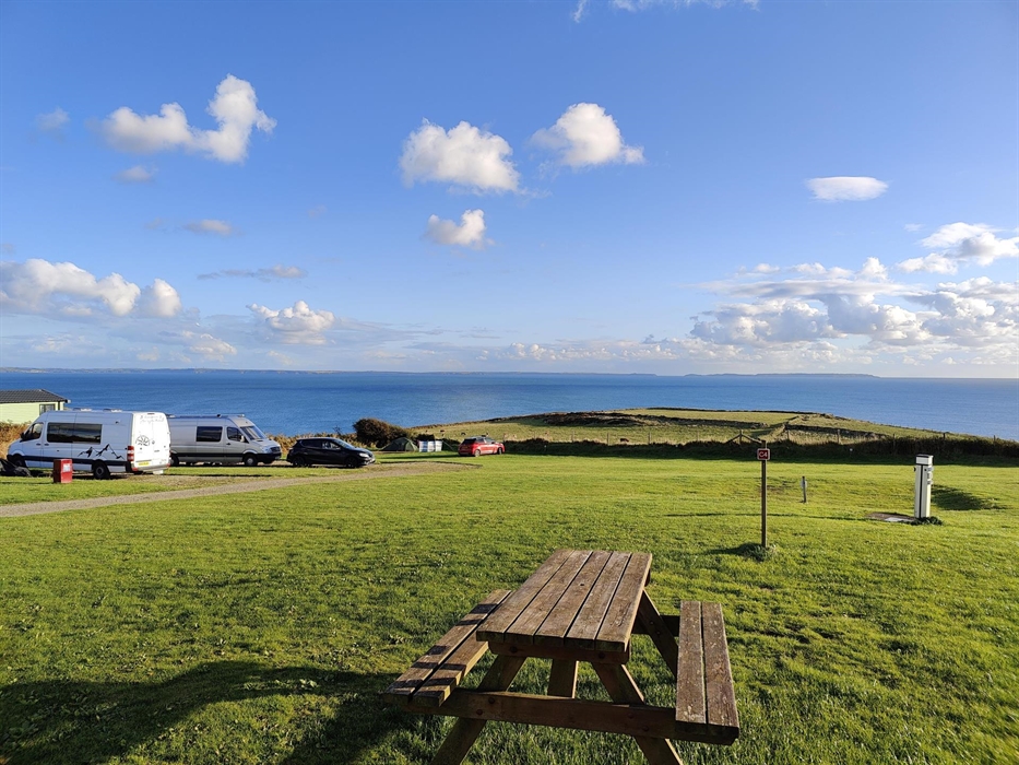 Views from our second field on pitches that allow campervans and tents with hook-up