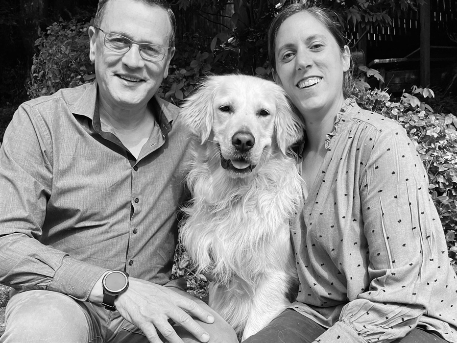 David, Gill and Busta the dog