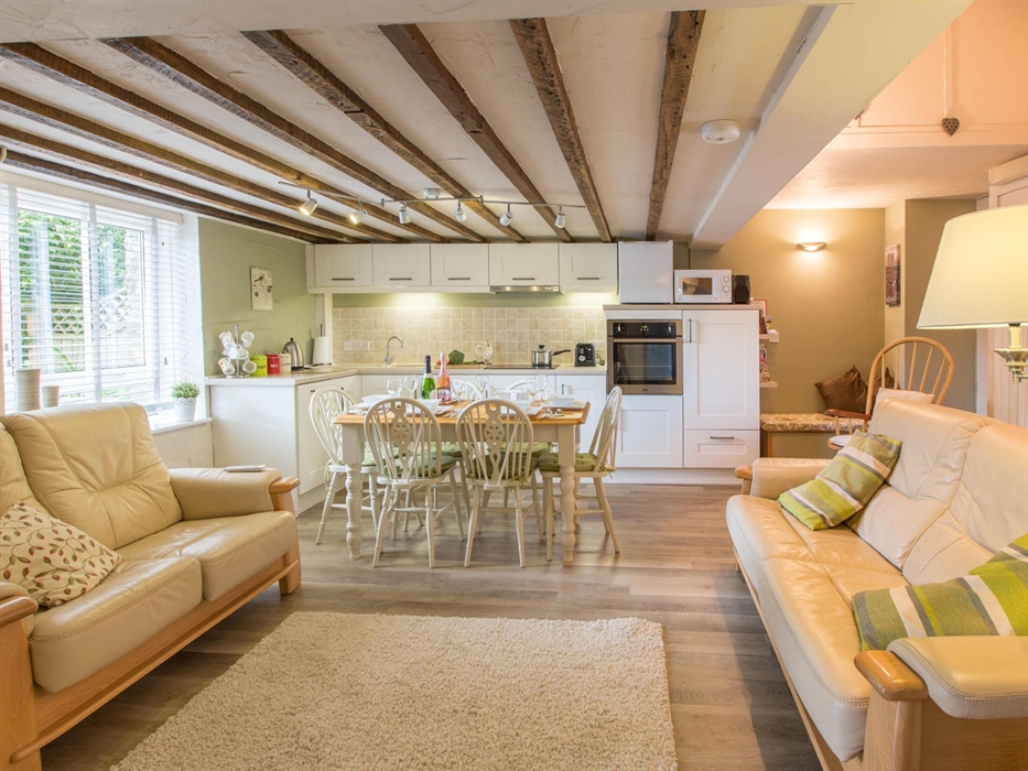 Wheelchair Accessible Holiday Cottage, loverly property with wooden beams, open plan ground floor accessibility, wonderful views of the garden from th