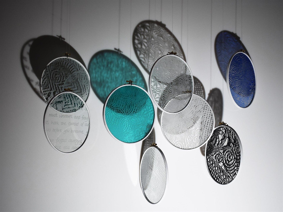 Never Done - engraved and painted glass