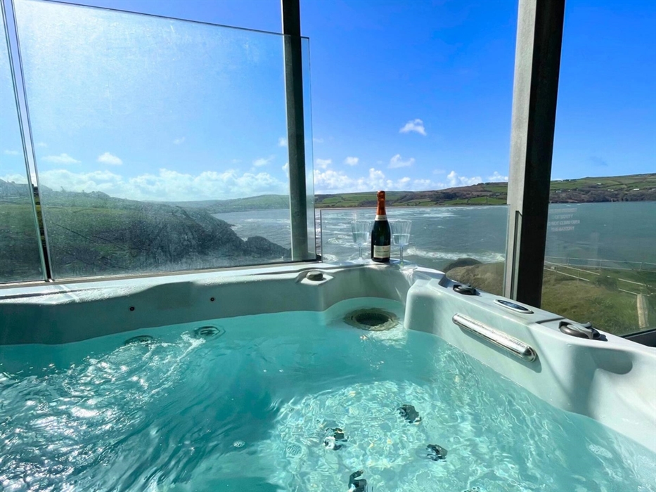 Luxury Suite Hot Tub at The Cliff Hotel & Spa with Sea Views