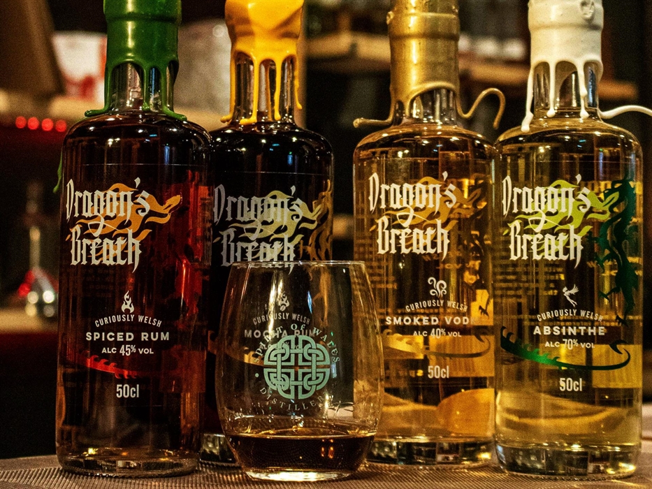 Dragon's Breath Welsh Spiced and Mocha Rum, with Smoked Vodka and Absinthe