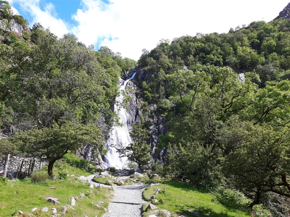 Rhaeadr Fawr waterfall (Aber Falls), Coedydd Aber National Nature Reserve
