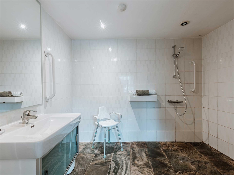 Accessible wet room - located on the ground floor of Bryn Tanat Hall