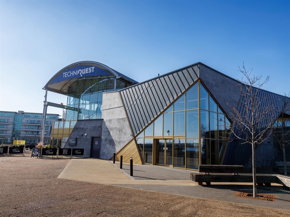 The exterior of Techniquest, showing the main entrance.