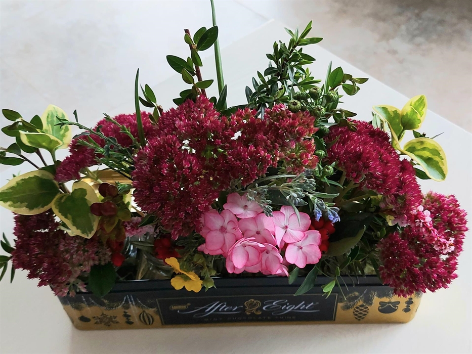Arrangement of some of the flowers from the gardens at Celyn Cottage
