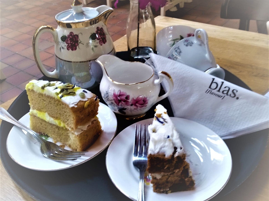 Tea and cake in Edie's Tearoom