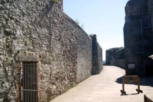 The eastern walls of Carmarthen Castle