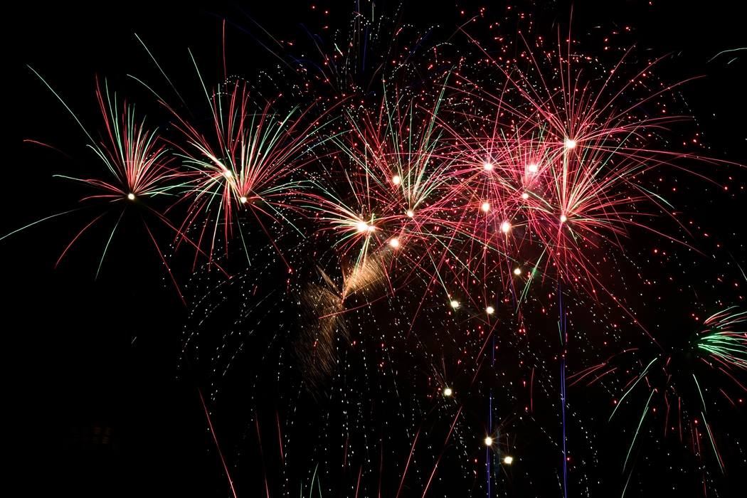 Fireworks in the night sky at Swansea Fireworks Display