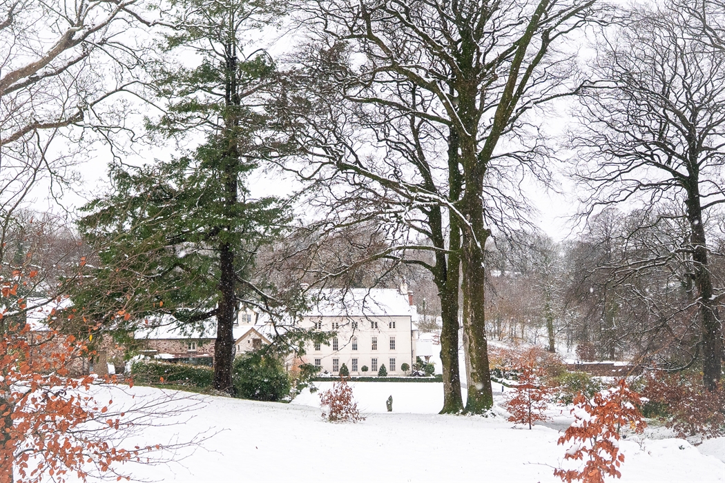 Country house external with snow