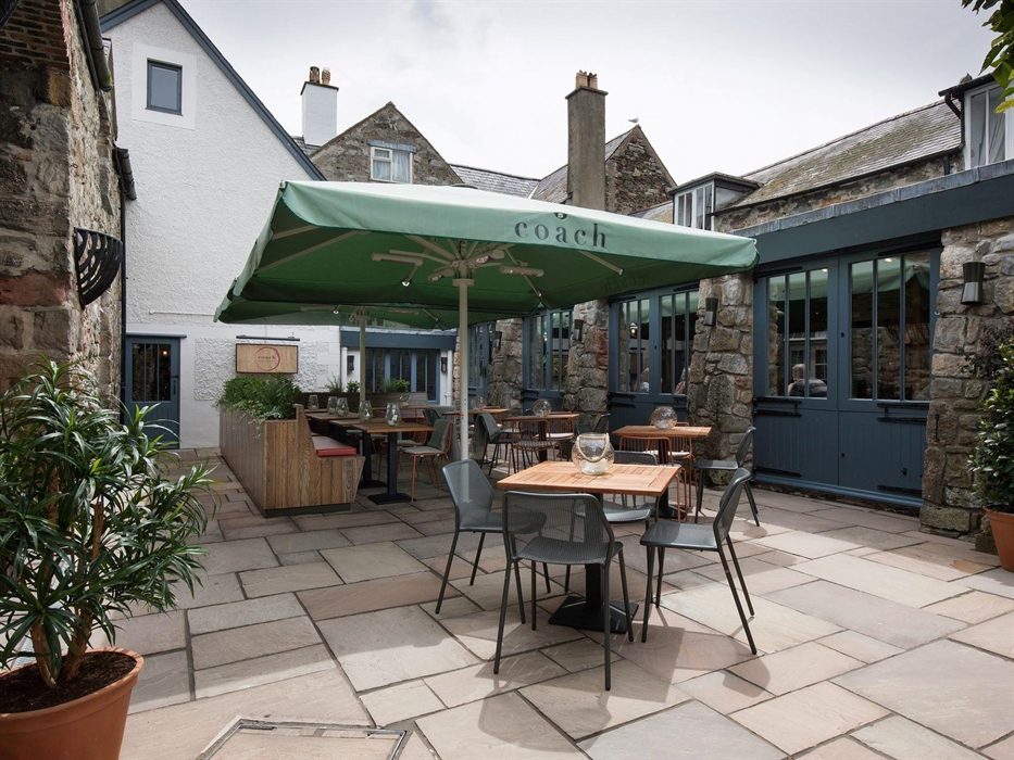 Outside seating area.