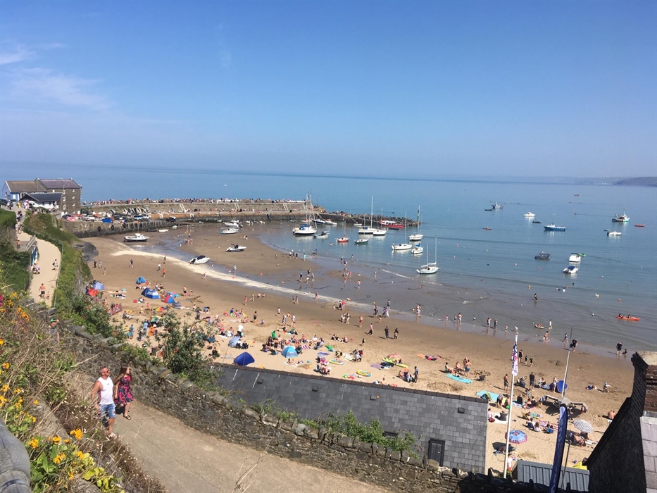 Sandy beach at New Quay, a short drive from Bardsey View