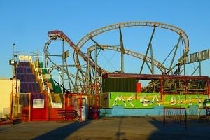 Some of the rides on Coney Beach