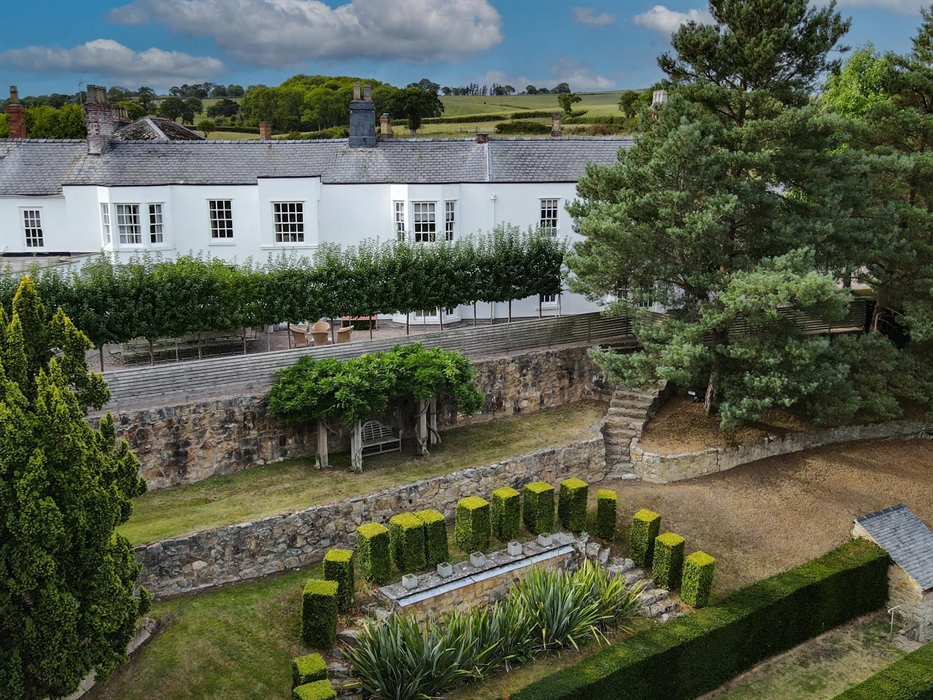 17th Century Bryn Tanat Hall and terraced gardens