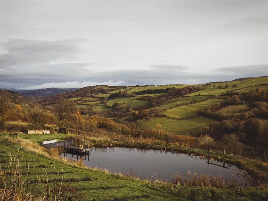 The wild swimming pond, just beneath Pantechnicon Powys, to be enjoyed in any season.