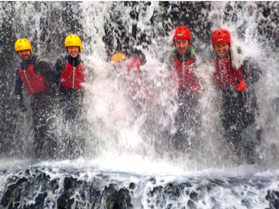 Canyoning stag weekend group activity