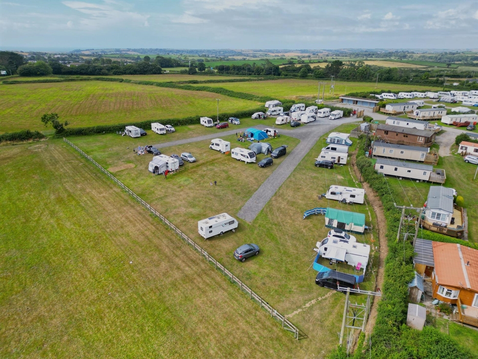 An ariel view of our camping field.