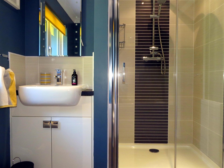 Bathroom with large shower