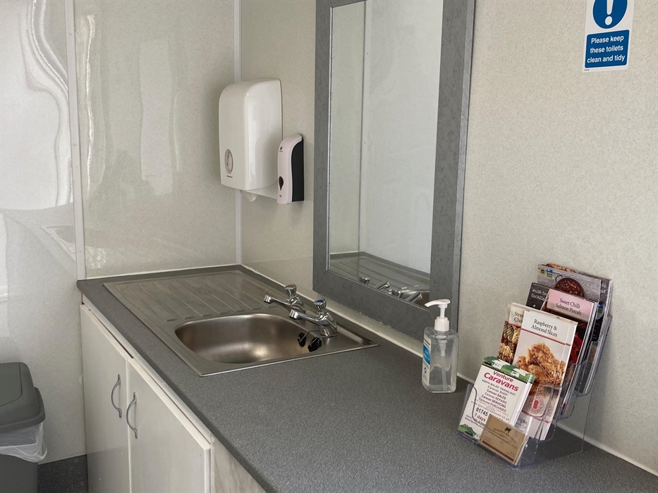 sink area in toilet and shower facilities