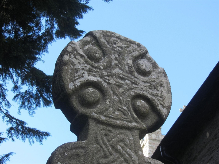 Ancient celtic cross at St Brynachs Nevern
