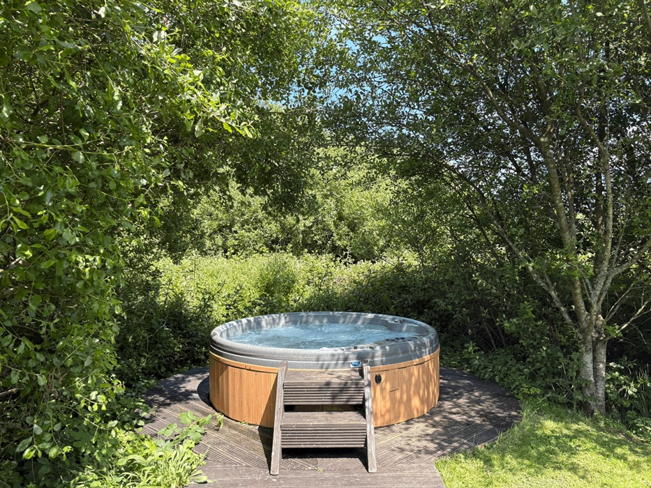 The private hot tub's of one of our safari tents
