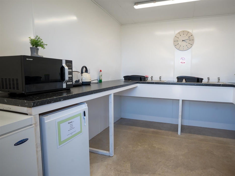 Campers kitchen and dish washing