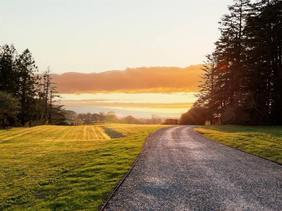 Sunset over the grounds