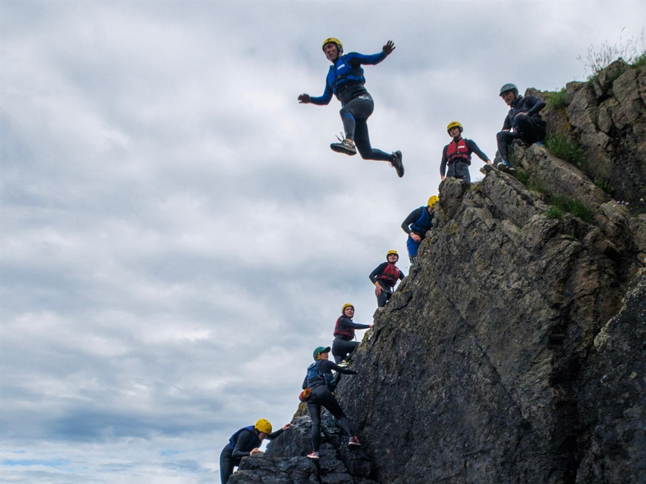 Coasteering in West Wales with Outer Reef at Stackpole Quay