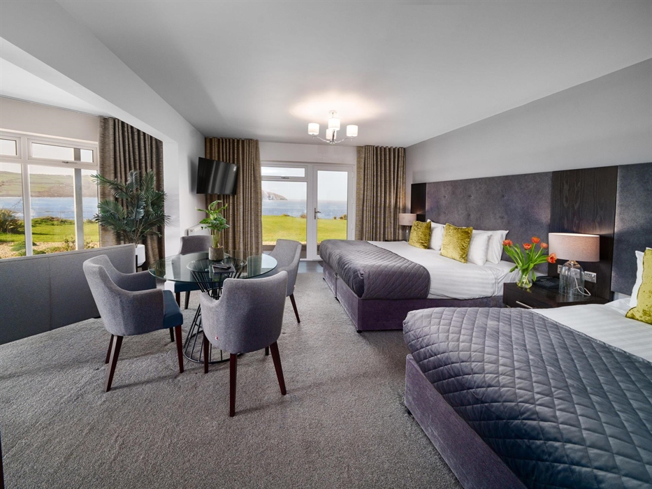 Ground floor Luxury Suite at The Cliff Hotel & Spa with two Super King Sized Beds