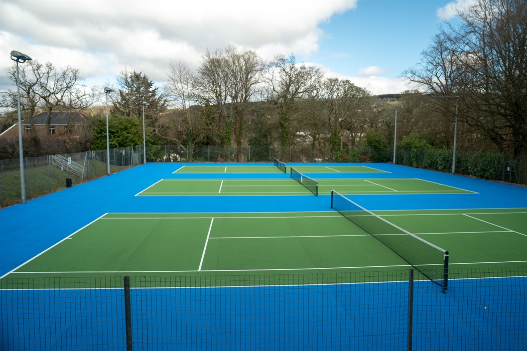 Newly refurbished tennis courts.